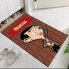 Custom Name Mr. Bean Printed Carpet, for Office Chair Living Room Bedroom Kitchen Room Decor Gifts.