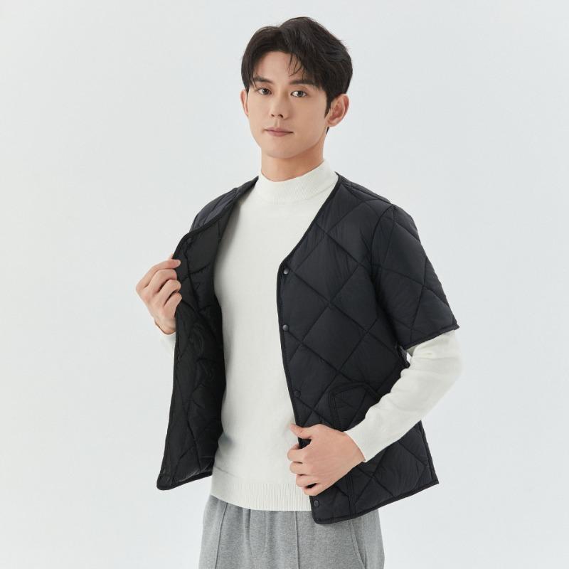 Новая зимняя мужская флисовая теплая домашняя одежда с коротким рукавом, мужская хлопковая стеганая одежда, топ 2455