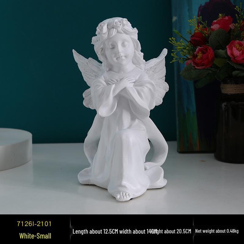 Европейская ретро фигурка ангела - Статуэтка девочки из гипса для церковных свадеб и фотосессий