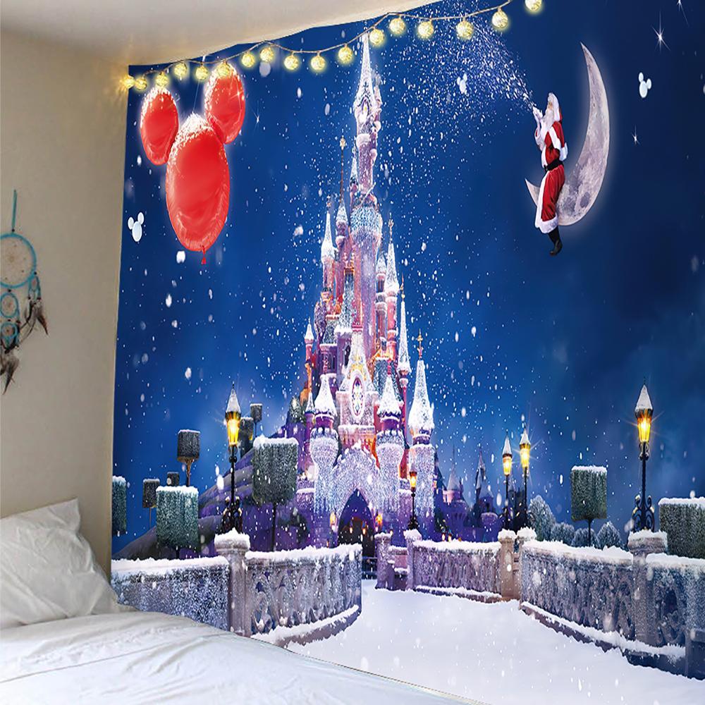 Tapisserie de Noël, домашний декор, гобелен с принтом Санта-Клауса, полиэстеровый гобелен, декор для гостиной, комнаты, фон, ткань