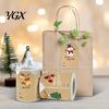 Christmas Gift Labels 250PCS/Roll Tags, Self Adhesive with Writing Surface, Handmade Wrapping Supplies Seasonal Packaging Stickers for Decorative