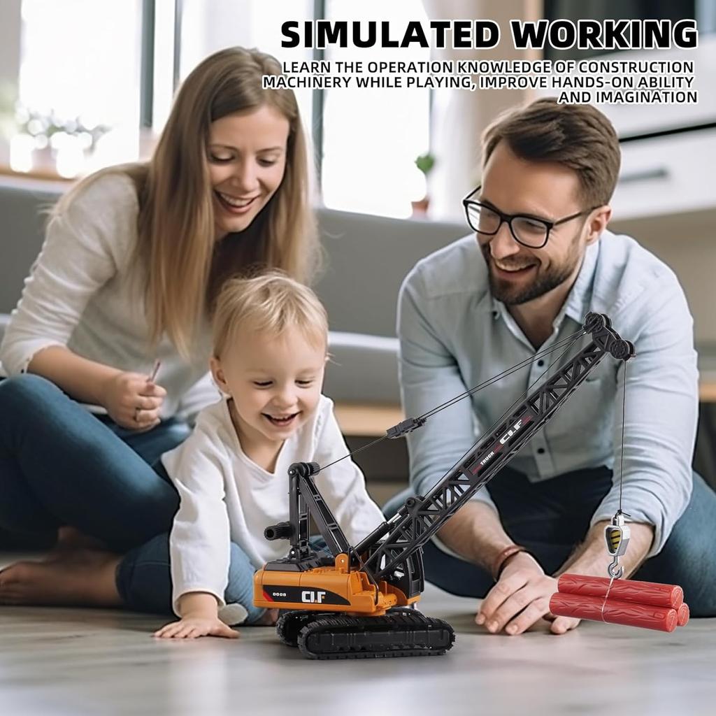 1/50 Игрушечный гусеничный кран-грузовик с имитацией света, игрушка для мальчиков Модель крана-строительный грузовик-игрушка, подходит для детей от 3 лет и старше Игрушечный кран для мальчиков