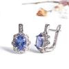 Natural Tanzanite 925 Silver Earrings Precious Real Gems Fine Jewelry Women Girls Birthday & Party Gifts