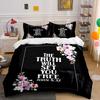 Text and floral arrangement. Bedding sets Duvet cover sets Duvet covers Pillowcases(1*Duvet Cover 2*Pillowcases without duvet insert)