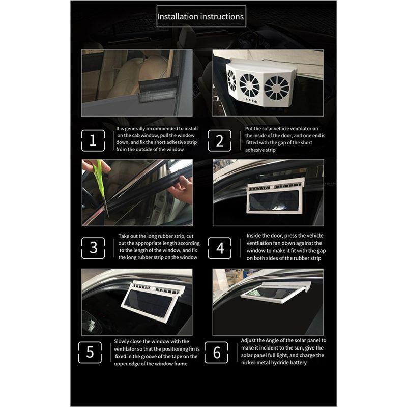 Precise Car Ventilation Fan Solar Charging Car Fan Heater Fan For Car Window Cooling Artifact Car Exhaust Fan Cooling Down