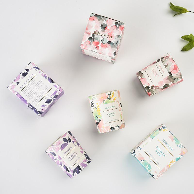 New Smokeless Soy Wax Aromatherapy Floral Scented Candles with Exquisite Packaging - Perfect Party Favors