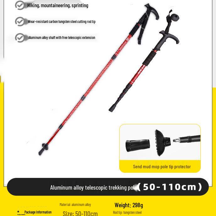 Foldable Carbon Fiber Trekking Poles for Men & Women - Telescopic Hiking and Climbing Sticks