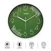 Пластиковые аналоговые настенные часы, кварцевый механизм, бесшумный ход, современное тиснение, легко читаемый индикатор времени (30 см X 30 см, Зеленый)