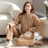 Pajamas Women'S Winter And Winter Fleece Thickened Three-Layer Coral Fleece Padded Thermal Padded Jacket Women'S Loungewear Large Size Set