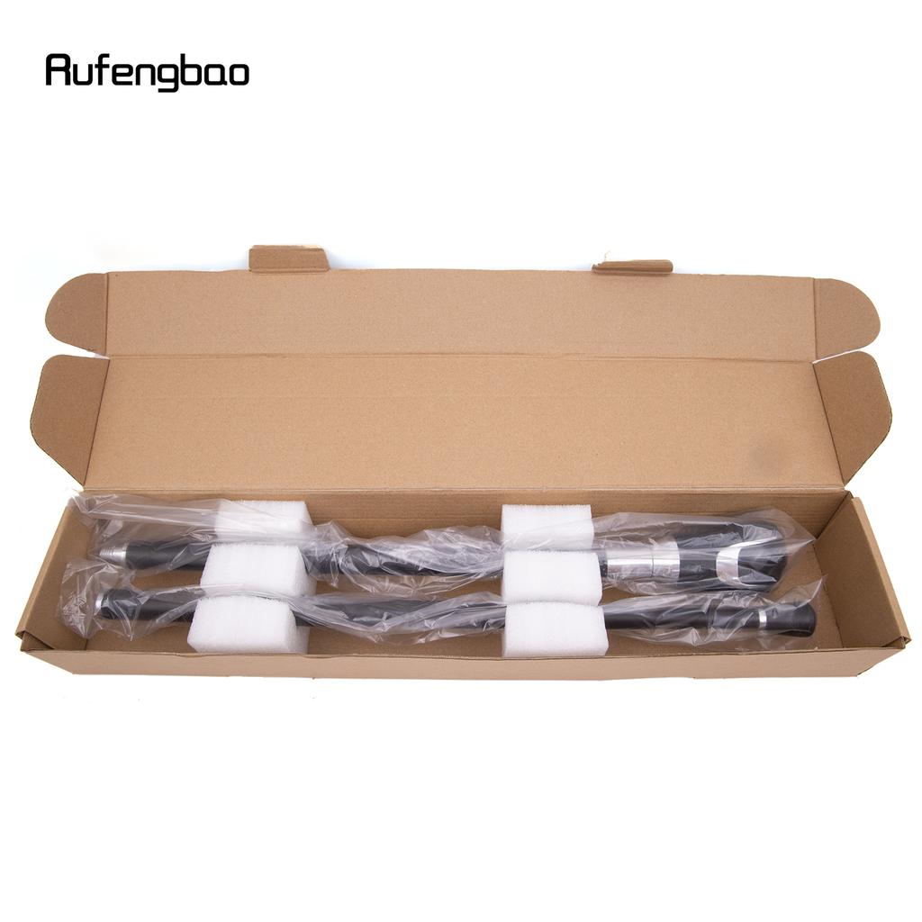 Черная кожаная серебряная трость для ходьбы, модная декоративная трость для джентльмена, элегантная трость для косплея, посох 92 см