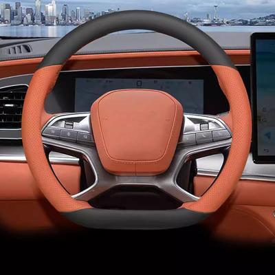 Кожаная Накладка на Руль для BYD Sealion 7 2025 2025 Дышащая Нескользящая Автомобильная Защита Руля Аксессуары 1 шт V6R8