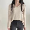 V-neck Fashion Loose Pullover Knitted Sweater Thin Sunscreen Blouse Women Long Sleeve Cover Up 2025 New Elegant Solid Knitwear Korean Solid Color Top