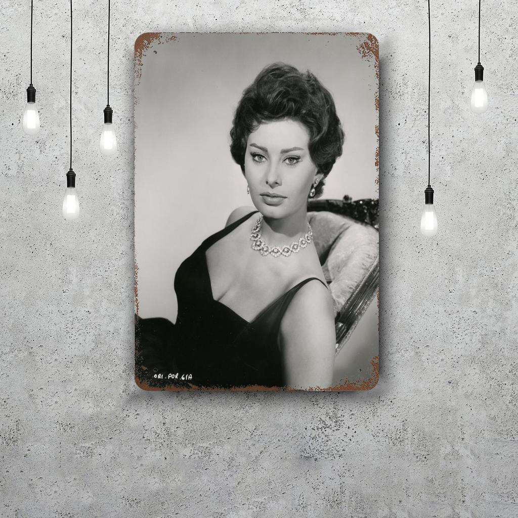 sophia loren Vintage Metal Tin Signs Posters Decor Retro Metal Plaque Wall Art Decor for Garage Bar