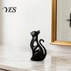 Настольное украшение-кошка, Полая 3D-печатная фигурка, Современная абстрактная статуэтка сидящего котенка, Художественная скульптура животного для украшения дома, Подарок для любителей