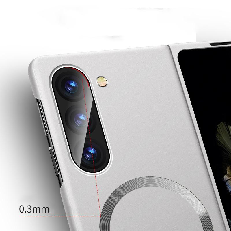 Роскошный магнитный тонкий складной чехол из 2 предметов для Samsung Galaxy Z Fold 6 Fold 5 Fold 4 Fold 3 однотонный жесткий ПК ударопрочный чехол для телефона с беспроводной зарядкой