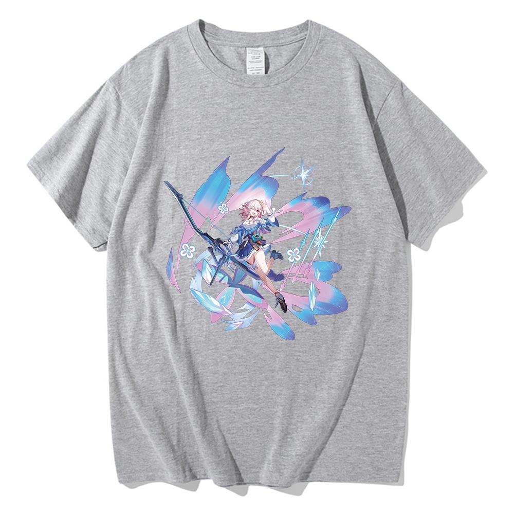 Honkai Star Rail T Shirt Unisex /Women Harajuku Aesthetic Graphic March 7th Tshirt Unisex Anime Cartoon Vintage Cotton Tees Shirts