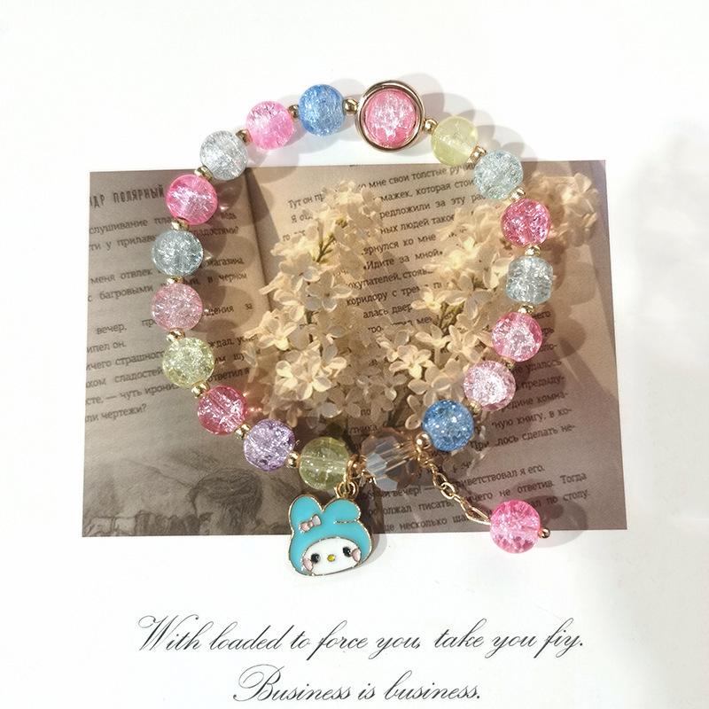 Sanrio Strawberry Bear & Kuromi Beaded Bracelet - Cute Christmas Gift for Friends