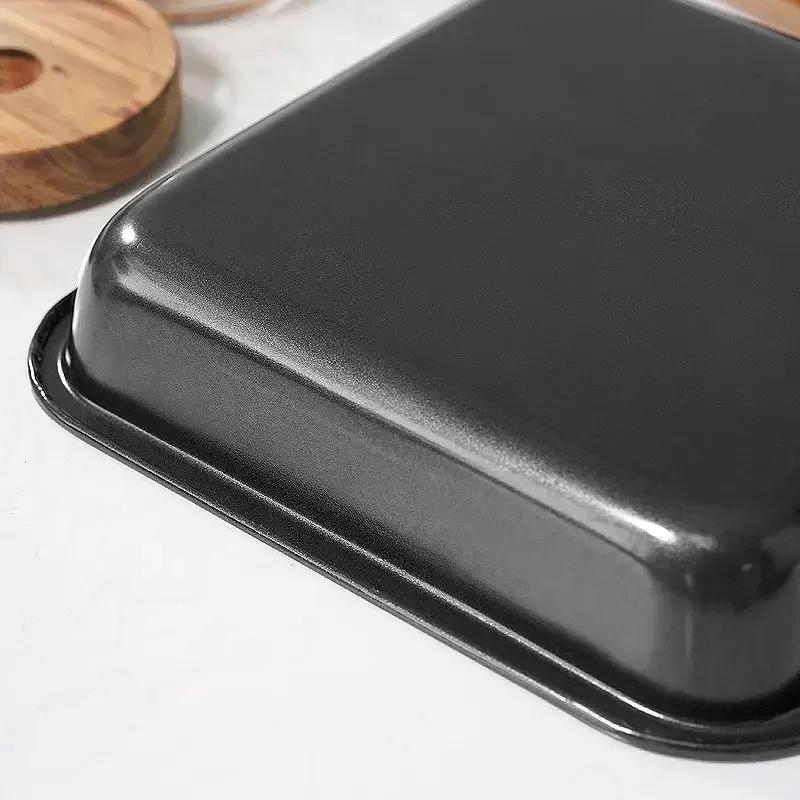 9 Inch Square Baking Tray Non-Stick Carbon Steel Toast Plate Cake Bread Baguette Oven Bakeware Pie Pizza Cake Mold Baking Pan