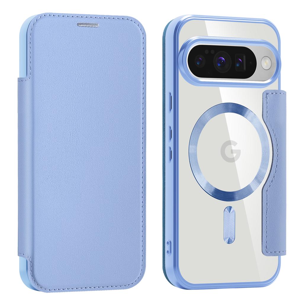 Для Google Pixel 8, 9, 10 серии. Чехол-книжка Gold Shield Magnetic Business Leather Case, совместимый с MagSafe, со слотами для карт с блокировкой RFID и защитой объектива