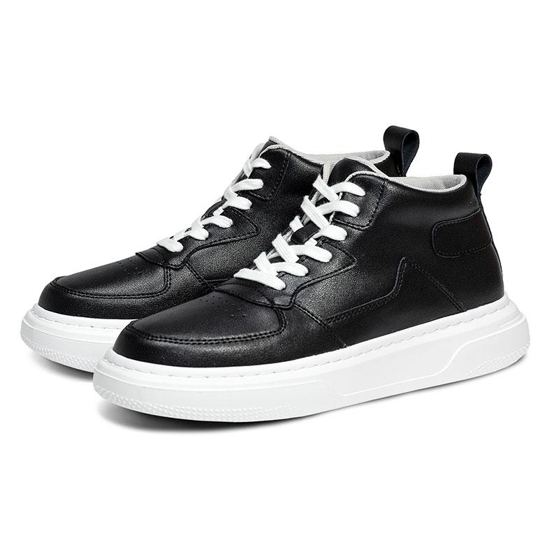 White Sneakers Men Height Increase Insoles 6cm Lifts Shoes Leisure Casual Plus Size 35-47