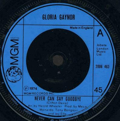 7-дюймовая пластинка GLORIA GAYNOR - Never Can Say Goodbye 2006463 MGM Records 1974 UK Soul/Funk Б/У