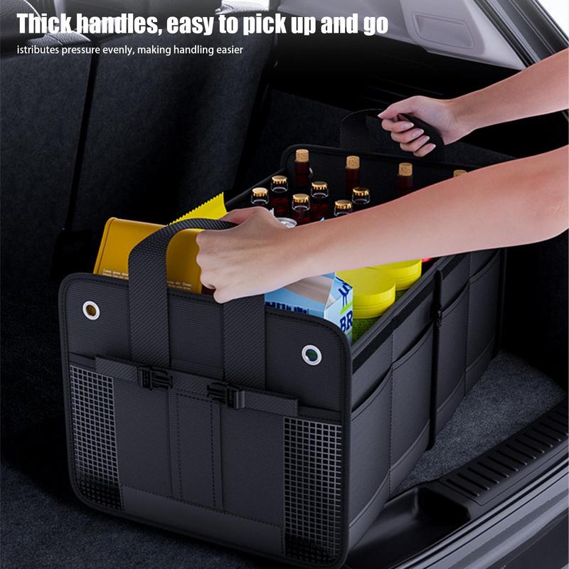 Ящик для хранения в багажнике автомобиля, органайзеры для багажника автомобиля, ящик для хранения 60 л, прочный органайзер, складные отсеки, ящик для хранения автомобиля для автомобиля