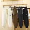 Boys 2-12Y Winter Thick Sweatpants for Girls Casual Pants Boy Student Loose Sports Pants Baby Pockets Kids Trousers