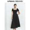 UR 2025 Spring Women's Asymmetrical Short-Sleeve Dress