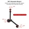 TECDW Adjustable Magic Super Ball Articulating Magic Arm with and Screw Magic Arm Clamp for LED Flash Camera 11" Arm, Clamp, 360° Head, 1/4" 3/8"