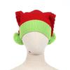 Knitted Fabric Christmas Beanie Hat Stretchy Fit Holiday Knit Cap Winter Santa Hat  Christmas Party