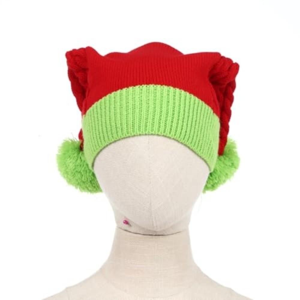 Knitted Fabric Christmas Beanie Hat Stretchy Fit Holiday Knit Cap Winter Santa Hat Christmas Party