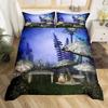 Cute Mushroom Duvet Cover Set Cartoon Mushrooms Comforter Cover Wild Mushroom Bedding Set Wildflower Botanical Plant Quilt Cover