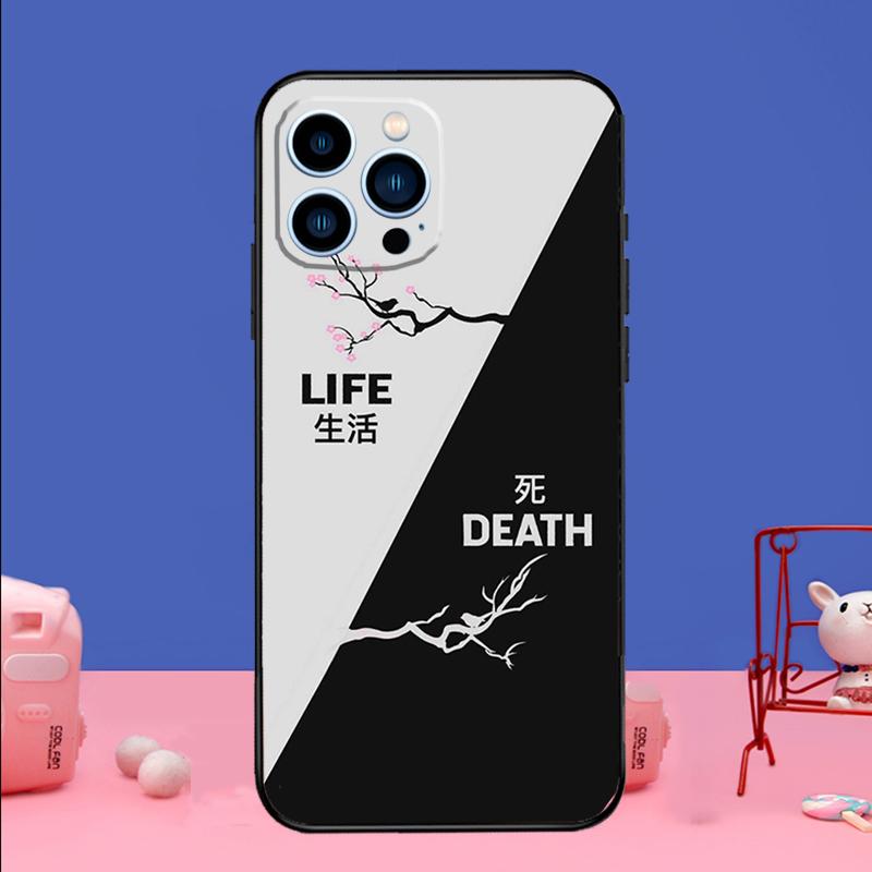 Life With Death Phone Case For iPhone 16 15 14 13 11 12 Pro Max 13 12 mini XR 15 16 Plus 16e Bumper Cover