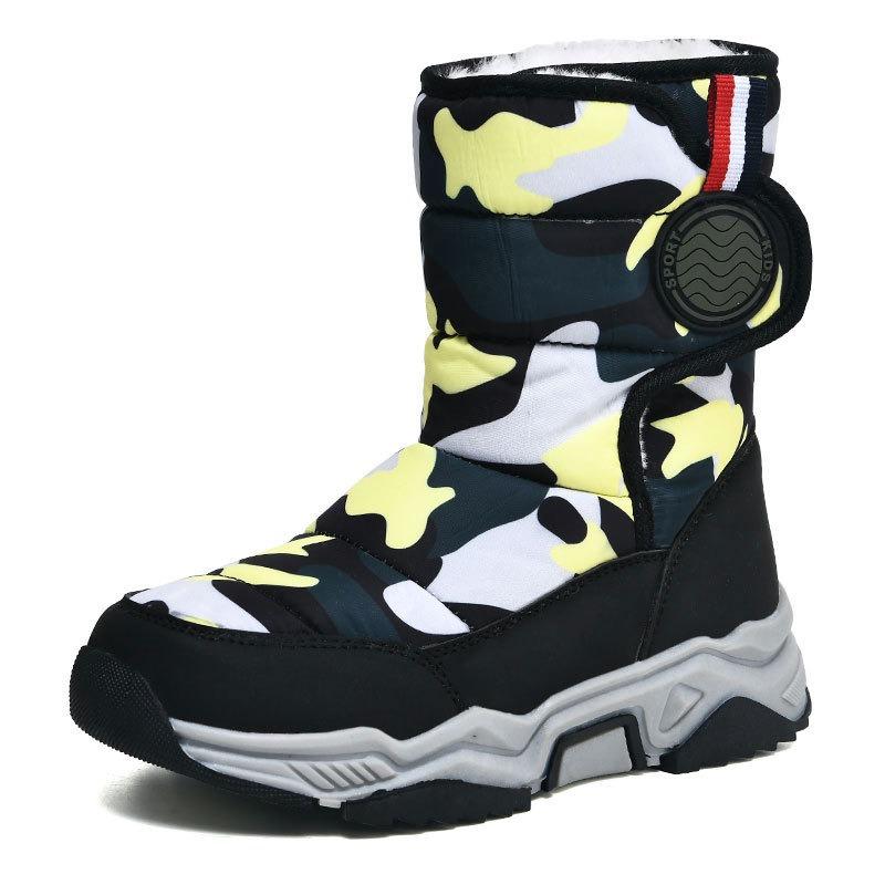 Children's Snow Boots Winter Boys and Girls Fleece Warm and Cold Cotton Boots Non-slip Waterproof Cotton Shoes Cross-border