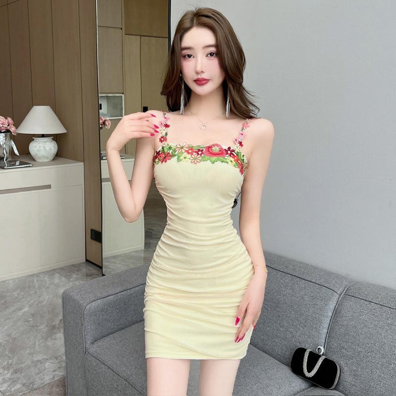 Женское платье Sweet and Spicy Flower с открытой спиной и складками