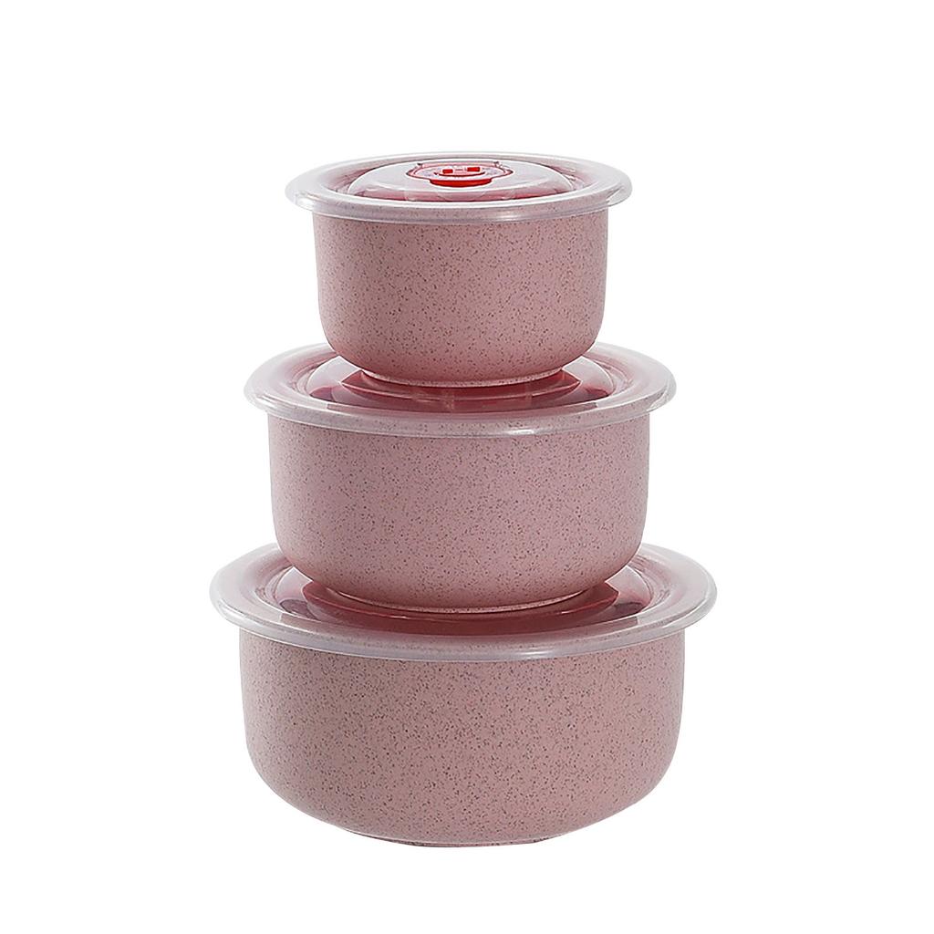 Соломенная миска для хранения свежести с крышкой, круглая коробка для обеда в микроволновой печи