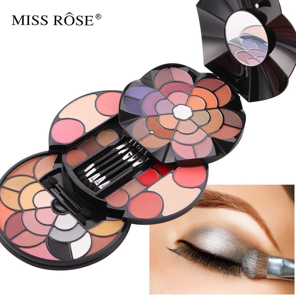 MISS ROSE 64-in-1 Exquisite Girl Set Floral Makeup Case All-in-one Makeup Kits Professional Makeup Eyebrow Powder Eye Shadow Lipstick