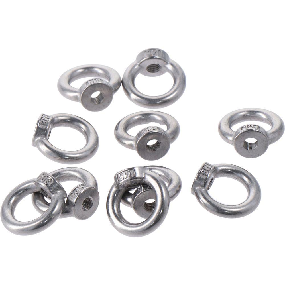 1/10pcs 304 Stainless Steel Threaded Nut Fastener M8(5/16") Eyebolt Ring Lifting Accessories