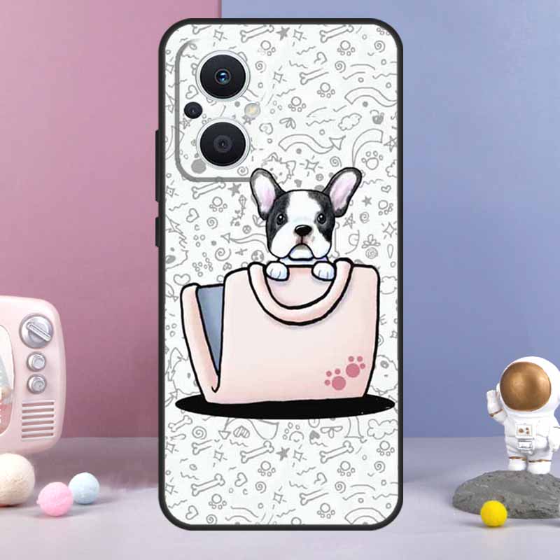 Чехол для французского бульдога для OPPO Reno 14 F 11F 12F 13F 10 11 12 13 Pro 7 8 Lite Чехол OPPO Find X8 X6 X5 X9 Pro