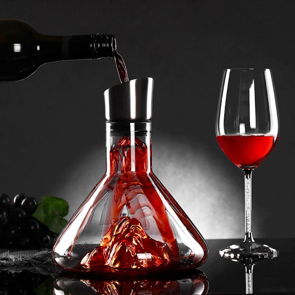 Glass Iceberg Wine Decanter Mountain Shaped Wine Aerating Pourer Wine Aerator Family Gathering