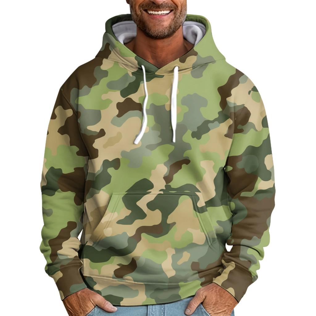Men's Loose Printed Hooded Sweatshirt Men's Casual Fashion Sports Sweatshirt