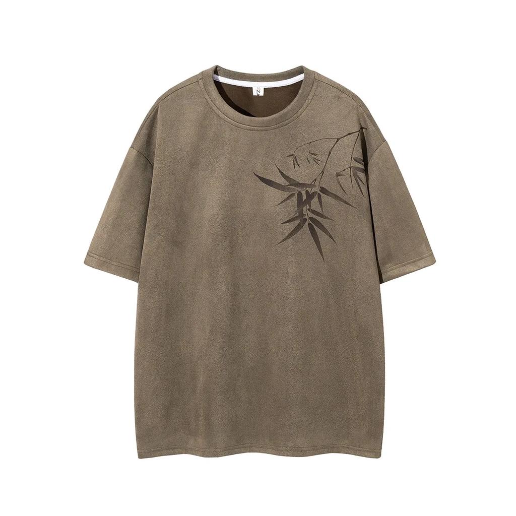 Летние мужские футболки с бамбуковым принтом 2026 года, топ в китайском стиле Ханьфу, модная мужская повседневная футболка, мужская свободная дышащая футболка