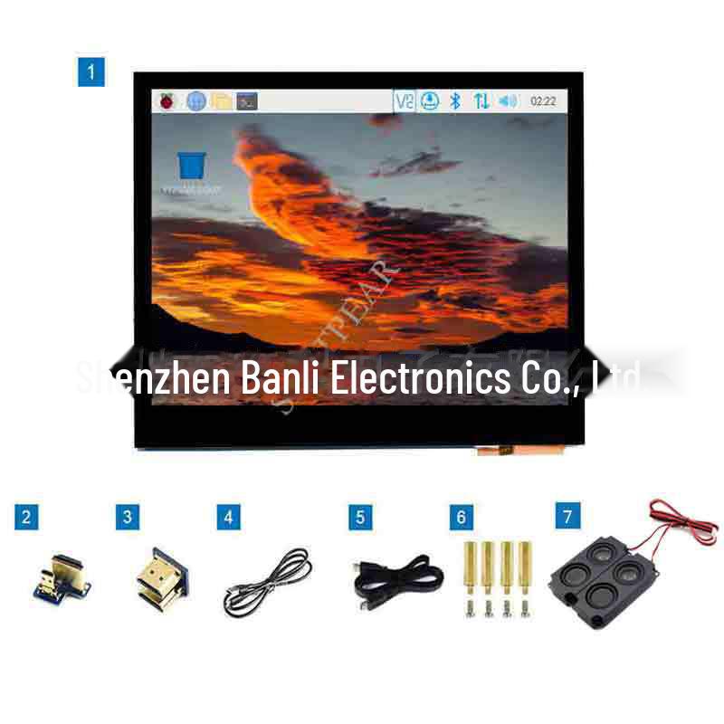 3.5-inch Raspberry Pi Display, HDMI-Compatible, Capacitive Touch, 640×480 IPS, with Headphone Jack