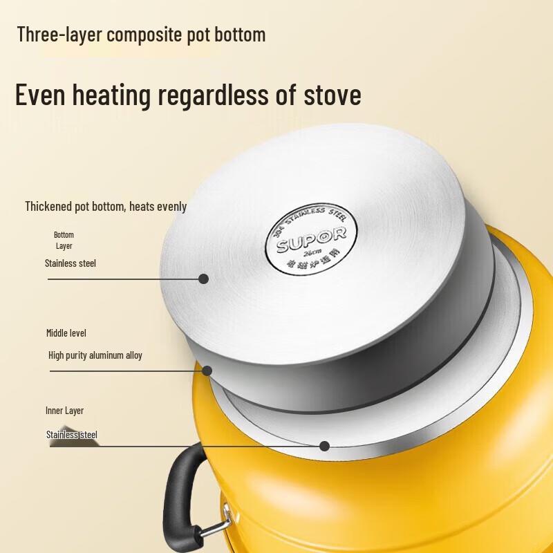 SUPOR EZ26BS08 26cm 2-Tier Steamer Pot