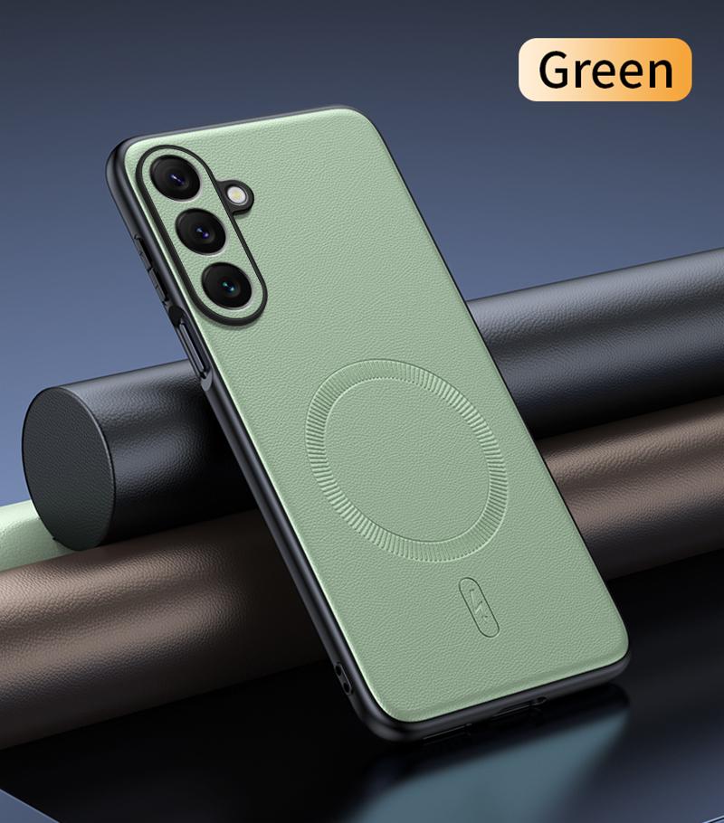 Для Samsung S25 Plus Чехол Магнитная Кожаная Защитная Крышка Для Samsung S25 Plus Защита от Отпечатков Пальцев Нескользящий ПК+ТПУ