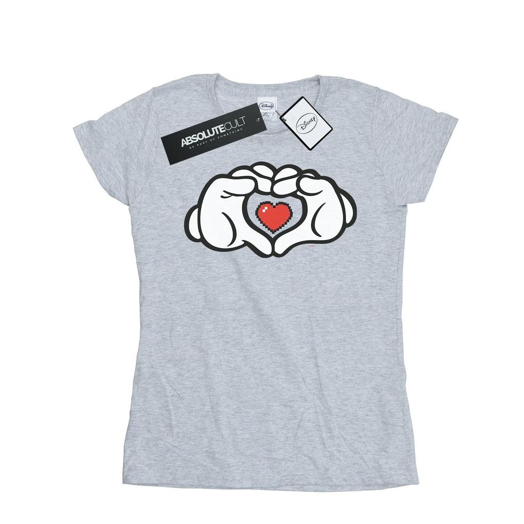 Disney Womens/Ladies Mickey Mouse Heart Hands Cotton T-Shirt