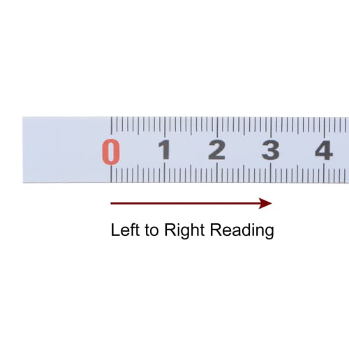 uxcell Carbon Steel Adhesive Tape Tape, White, Straight Track Tape, Flat Ruler, 50cm Metric, Left To Right Reading, 1 Sheet