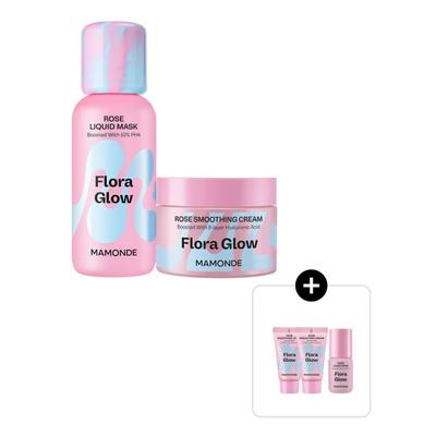 Жидкая маска Flora Glow Rose 80 мл + Разглаживающий крем 50 мл