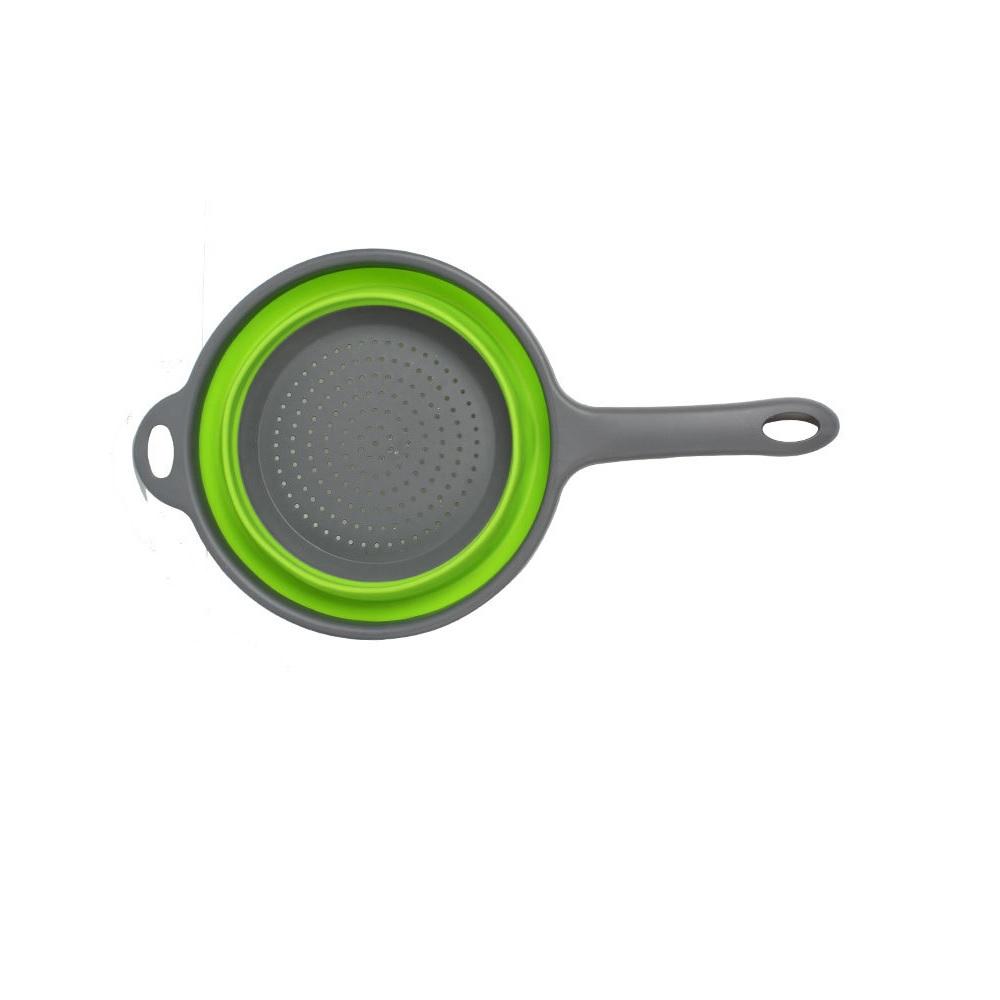 Foldable Silicone Colander Fruit Vegetable Washing Basket Strainer with Handle