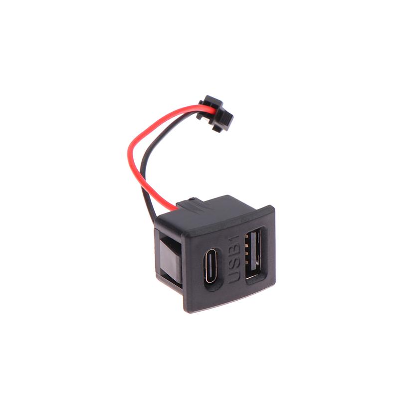 1 шт. Двухслойная Бело-черная USB-розетка Type-c, USB-розетка для лампы, Розетка питания 2P С кабельным разъемом
